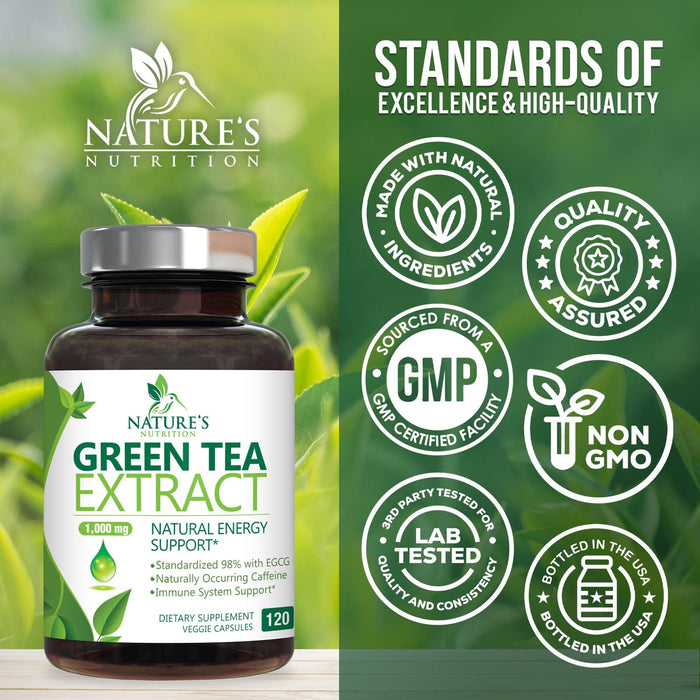 Green Tea Extract Capsules with EGCG – 1000mg – 120 Capsules