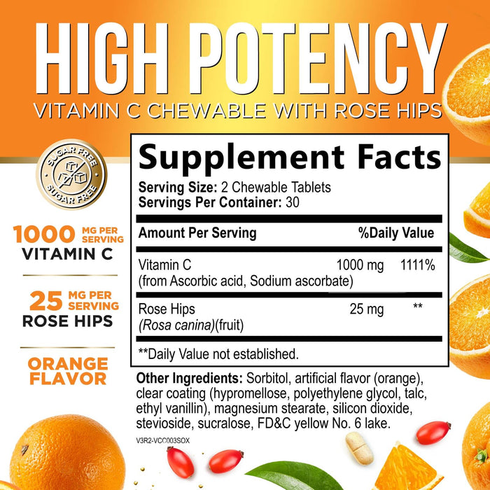 Vitamin C 1000mg Chewable – 60 Tablets