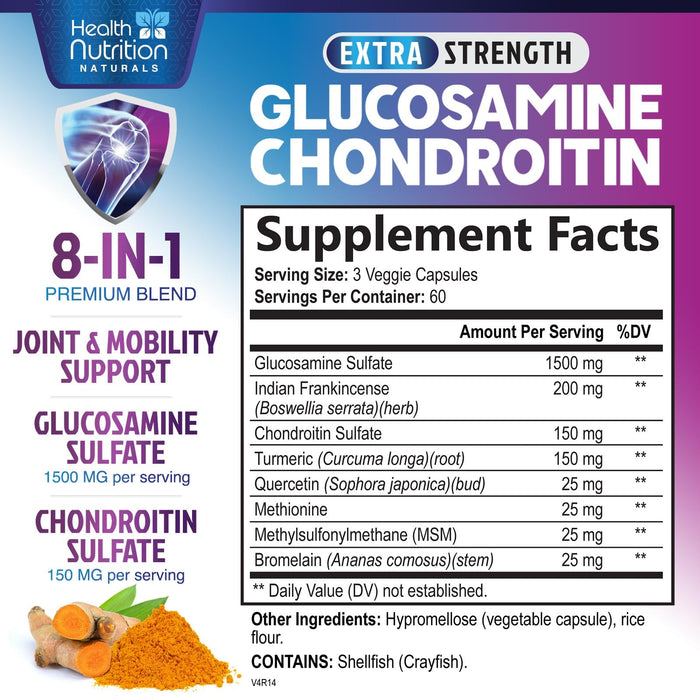 Glucosamine Chondroitin MSM 2100mg Complex – 180 Capsules