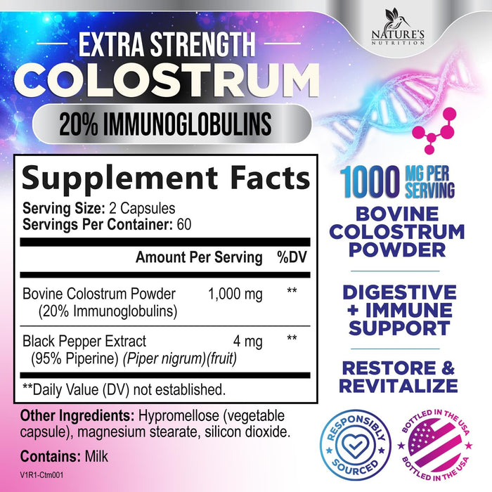 Colostrum For Women 1000mg 20% Immunoglobulins – 120 Capsules