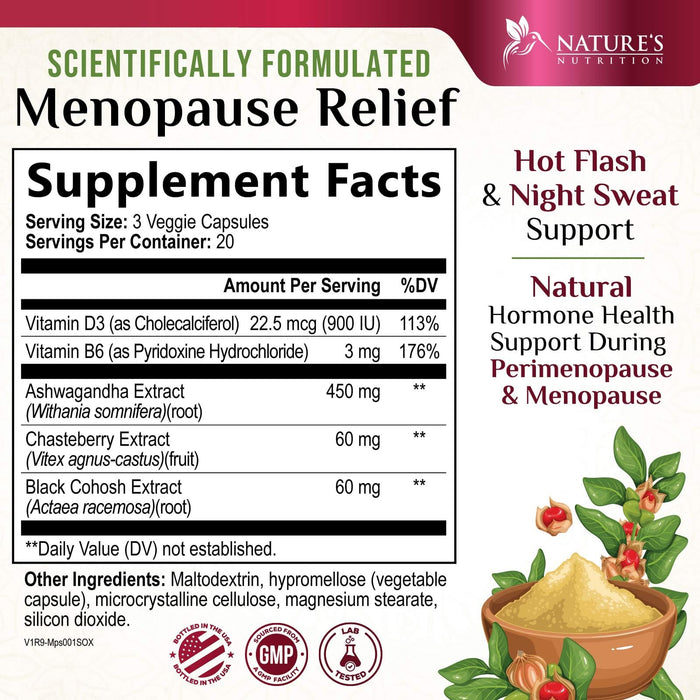 Menopause for Women with Black Cohosh – 60 Capsules