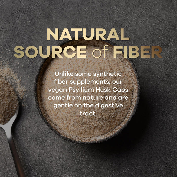 Psyllium Husk Fiber Caps 1500mg Supplement - Psyllium Husk Capsules Daily Support Digestive Health & Regularity, Nature's Plant Based Husks Natural Soluble Fiber Pills, Vegan, Non-GMO - 180 Capsules