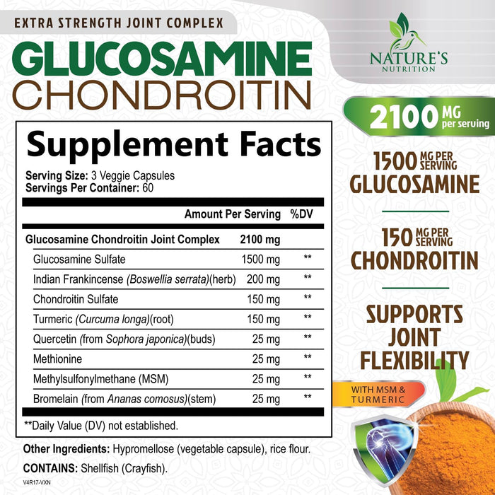 Glucosamine Chondroitin MSM 2100mg Complex – 180 Capsules