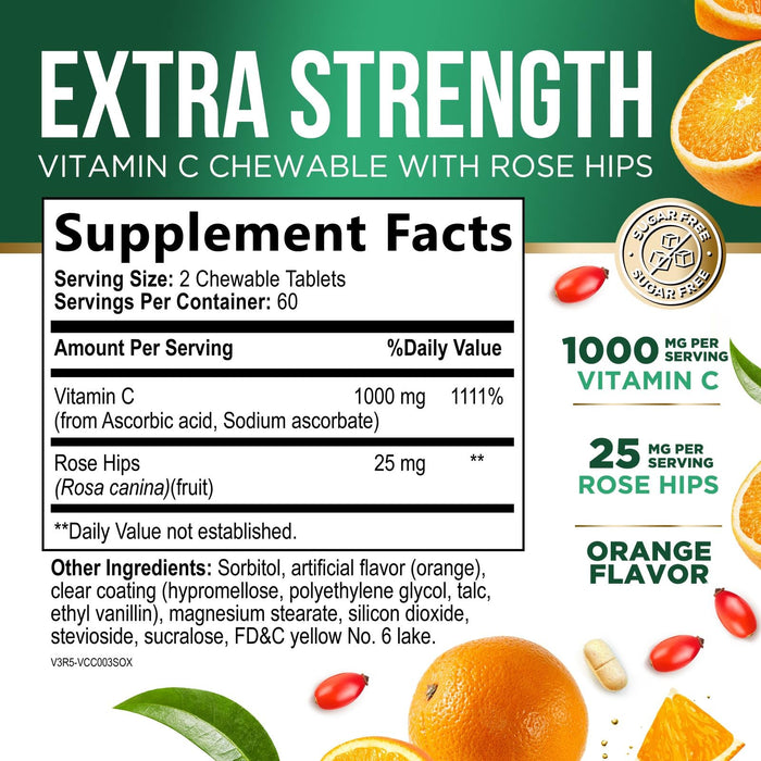 Vitamin C Chewable 1000mg – 120 Tablets