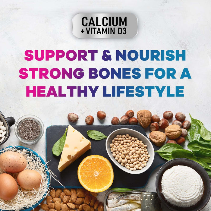 Calcium 1200 mg with Vitamin D3, Calcium Supplement Vitamins, Bone, Teeth & Immune Health Support, Calcium Supplements with D for Women & Men, Nature's Absorbable Calcium Carbonate - 60 Tablets