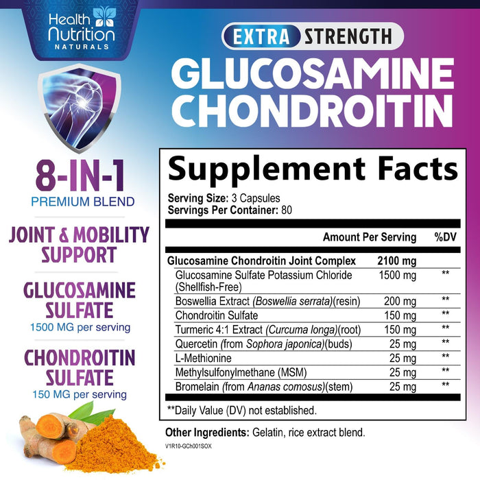 Glucosamine Chondroitin MSM 2100mg Complex – 240 Capsules